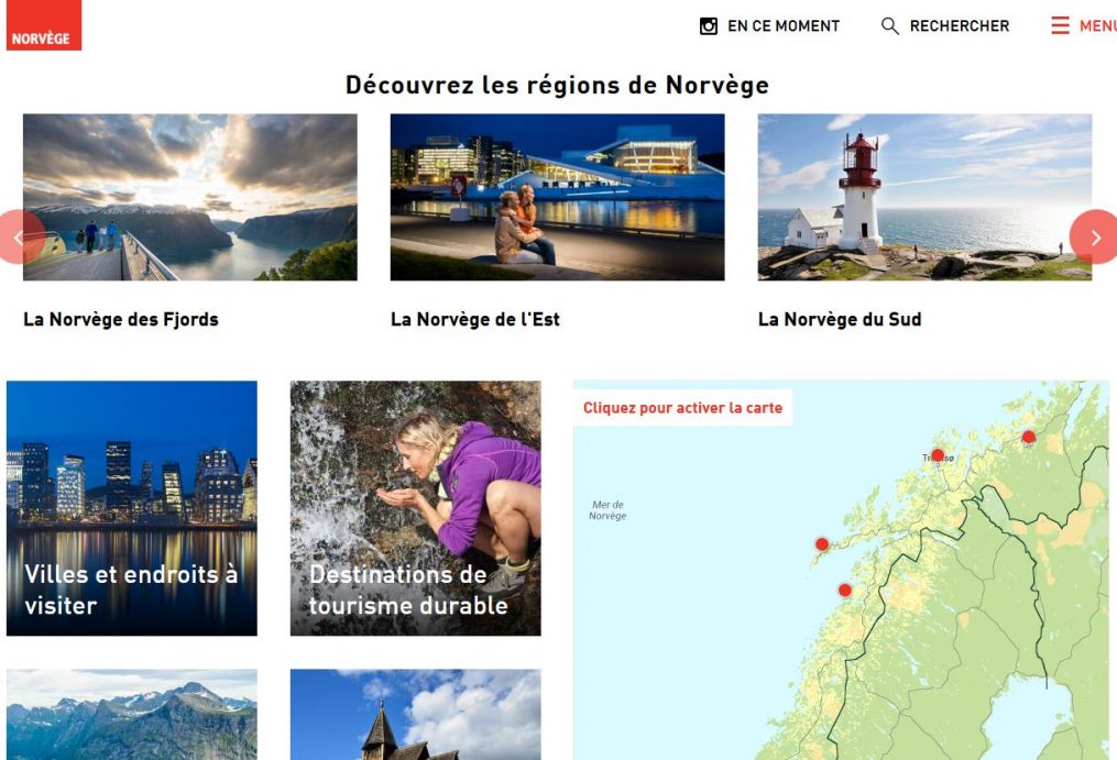 Le site de VisitNorway.fr