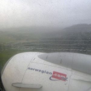 Vue du hublot en arrivant en Norvège